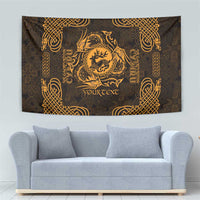 Personalized Carmarthenshire Sir Gaerfyrddin Tapestry Gold Deer Stag Celtic-inspired - Wonder Print Shop