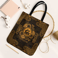 Personalized Carmarthenshire Sir Gaerfyrddin Tote Bag Gold Deer Stag Celtic-inspired - Wonder Print Shop