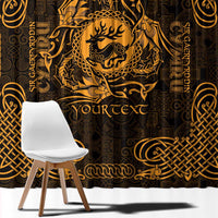 Personalized Carmarthenshire Sir Gaerfyrddin Window Curtain Gold Deer Stag Celtic-inspired - Wonder Print Shop