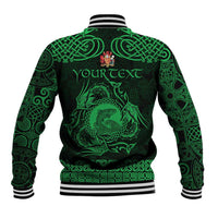 Personalized Carmarthenshire Sir Gaerfyrddin Baseball Jacket Green Deer Stag Celtic-inspired - Wonder Print Shop