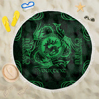 Personalized Carmarthenshire Sir Gaerfyrddin Beach Blanket Green Deer Stag Celtic-inspired - Wonder Print Shop