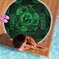 Personalized Carmarthenshire Sir Gaerfyrddin Beach Blanket Green Deer Stag Celtic-inspired - Wonder Print Shop