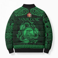 Personalized Carmarthenshire Sir Gaerfyrddin Bomber Puffer Jacket Green Deer Stag Celtic-inspired - Wonder Print Shop
