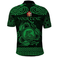 Personalized Carmarthenshire Sir Gaerfyrddin Polo Shirt Green Deer Stag Celtic-inspired - Wonder Print Shop