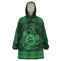 Personalized Carmarthenshire Sir Gaerfyrddin Wearable Blanket Hoodie Green Deer Stag Celtic-inspired - Wonder Print Shop