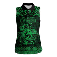Personalized Carmarthenshire Sir Gaerfyrddin Women Sleeveless Polo Shirt Green Deer Stag Celtic-inspired - Wonder Print Shop