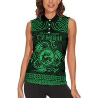 Personalized Carmarthenshire Sir Gaerfyrddin Women Sleeveless Polo Shirt Green Deer Stag Celtic-inspired - Wonder Print Shop