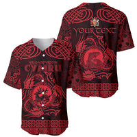 Personalized Carmarthenshire Sir Gaerfyrddin Baseball Jersey Red Deer Stag Celtic-inspired - Wonder Print Shop