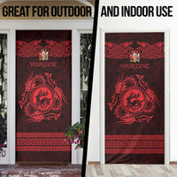 Personalized Carmarthenshire Sir Gaerfyrddin Door Cover Red Deer Stag Celtic-inspired - Wonder Print Shop