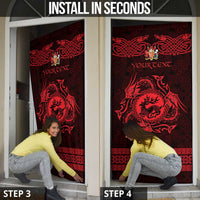 Personalized Carmarthenshire Sir Gaerfyrddin Door Cover Red Deer Stag Celtic-inspired - Wonder Print Shop