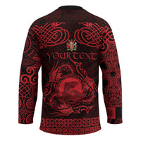 Personalized Carmarthenshire Sir Gaerfyrddin Hockey Jersey Red Deer Stag Celtic-inspired - Wonder Print Shop
