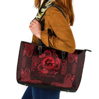 Personalized Carmarthenshire Sir Gaerfyrddin Leather Tote Bag Red Deer Stag Celtic-inspired - Wonder Print Shop