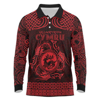 Personalized Carmarthenshire Sir Gaerfyrddin Long Sleeve Polo Shirt Red Deer Stag Celtic-inspired - Wonder Print Shop