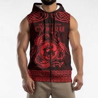 Personalized Carmarthenshire Sir Gaerfyrddin Sleeveless Zip Hoodie Red Deer Stag Celtic-inspired - Wonder Print Shop