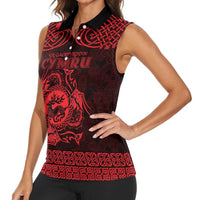 Personalized Carmarthenshire Sir Gaerfyrddin Women Sleeveless Polo Shirt Red Deer Stag Celtic-inspired - Wonder Print Shop