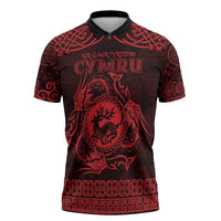 Personalized Carmarthenshire Sir Gaerfyrddin Zipper Polo Shirt Red Deer Stag Celtic-inspired - Wonder Print Shop