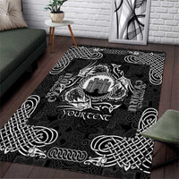 Personalized Denbighshire Sir Ddinbych Area Rug Black Gatehouse Denbigh Castle Celtic-inspired - Wonder Print Shop