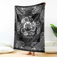 Personalized Denbighshire Sir Ddinbych Blanket Black Gatehouse Denbigh Castle Celtic-inspired - Wonder Print Shop