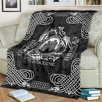 Personalized Denbighshire Sir Ddinbych Blanket Black Gatehouse Denbigh Castle Celtic-inspired - Wonder Print Shop