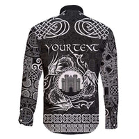 Personalized Denbighshire Sir Ddinbych Family Matching Short Sleeve Bodycon Dress and Hawaiian Shirt Black Gatehouse Denbigh Castle Celtic-inspired - Wonder Print Shop