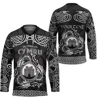 Personalized Denbighshire Sir Ddinbych Hockey Jersey Black Gatehouse Denbigh Castle Celtic-inspired - Wonder Print Shop