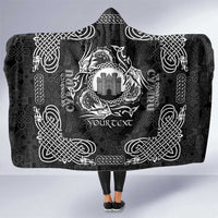 Personalized Denbighshire Sir Ddinbych Hooded Blanket Black Gatehouse Denbigh Castle Celtic-inspired - Wonder Print Shop
