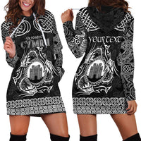 Personalized Denbighshire Sir Ddinbych Hoodie Dress Black Gatehouse Denbigh Castle Celtic-inspired - Wonder Print Shop