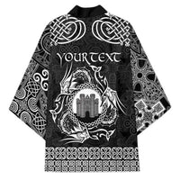 Personalized Denbighshire Sir Ddinbych Kimono Black Gatehouse Denbigh Castle Celtic-inspired - Wonder Print Shop