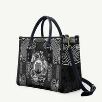 Personalized Denbighshire Sir Ddinbych Leather Bag Black Gatehouse Denbigh Castle Celtic-inspired - Wonder Print Shop