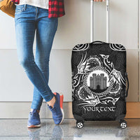 Personalized Denbighshire Sir Ddinbych Luggage Cover Black Gatehouse Denbigh Castle Celtic-inspired - Wonder Print Shop