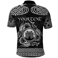 Personalized Denbighshire Sir Ddinbych Polo Shirt Black Gatehouse Denbigh Castle Celtic-inspired - Wonder Print Shop