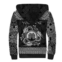 Personalized Denbighshire Sir Ddinbych Sherpa Hoodie Black Gatehouse Denbigh Castle Celtic-inspired - Wonder Print Shop