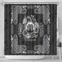 Personalized Denbighshire Sir Ddinbych Shower Curtain Black Gatehouse Denbigh Castle Celtic-inspired - Wonder Print Shop