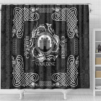 Personalized Denbighshire Sir Ddinbych Shower Curtain Black Gatehouse Denbigh Castle Celtic-inspired - Wonder Print Shop