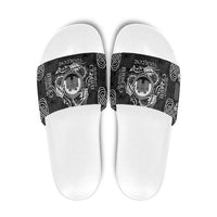 Personalized Denbighshire Sir Ddinbych Slide Sandals Black Gatehouse Denbigh Castle Celtic-inspired - Wonder Print Shop