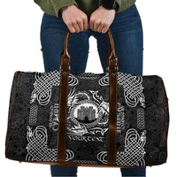 Personalized Denbighshire Sir Ddinbych Travel Bag Black Gatehouse Denbigh Castle Celtic-inspired - Wonder Print Shop