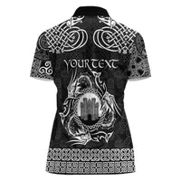 Personalized Denbighshire Sir Ddinbych Women Polo Shirt Black Gatehouse Denbigh Castle Celtic-inspired - Wonder Print Shop