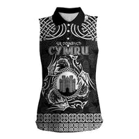 Personalized Denbighshire Sir Ddinbych Women Sleeveless Polo Shirt Black Gatehouse Denbigh Castle Celtic-inspired - Wonder Print Shop
