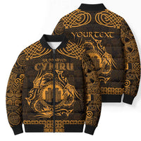 Personalized Denbighshire Sir Ddinbych Bomber Puffer Jacket Gold Gatehouse Denbigh Castle Celtic-inspired - Wonder Print Shop
