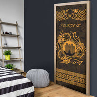 Personalized Denbighshire Sir Ddinbych Door Cover Gold Gatehouse Denbigh Castle Celtic-inspired - Wonder Print Shop