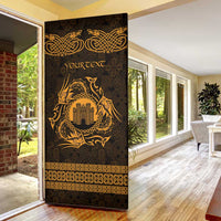 Personalized Denbighshire Sir Ddinbych Door Cover Gold Gatehouse Denbigh Castle Celtic-inspired - Wonder Print Shop