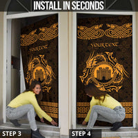 Personalized Denbighshire Sir Ddinbych Door Cover Gold Gatehouse Denbigh Castle Celtic-inspired - Wonder Print Shop