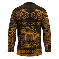 Personalized Denbighshire Sir Ddinbych Hockey Jersey Gold Gatehouse Denbigh Castle Celtic-inspired - Wonder Print Shop