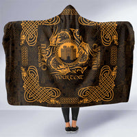 Personalized Denbighshire Sir Ddinbych Hooded Blanket Gold Gatehouse Denbigh Castle Celtic-inspired - Wonder Print Shop