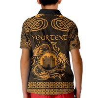 Personalized Denbighshire Sir Ddinbych Kid Polo Shirt Gold Gatehouse Denbigh Castle Celtic-inspired - Wonder Print Shop