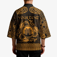 Personalized Denbighshire Sir Ddinbych Kimono Gold Gatehouse Denbigh Castle Celtic-inspired - Wonder Print Shop