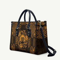 Personalized Denbighshire Sir Ddinbych Leather Bag Gold Gatehouse Denbigh Castle Celtic-inspired - Wonder Print Shop