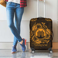 Personalized Denbighshire Sir Ddinbych Luggage Cover Gold Gatehouse Denbigh Castle Celtic-inspired - Wonder Print Shop
