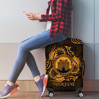 Personalized Denbighshire Sir Ddinbych Luggage Cover Gold Gatehouse Denbigh Castle Celtic-inspired - Wonder Print Shop