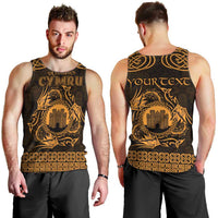 Personalized Denbighshire Sir Ddinbych Men Tank Top Gold Gatehouse Denbigh Castle Celtic-inspired - Wonder Print Shop